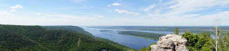 Панорама с горы Стрельная в Самарской области